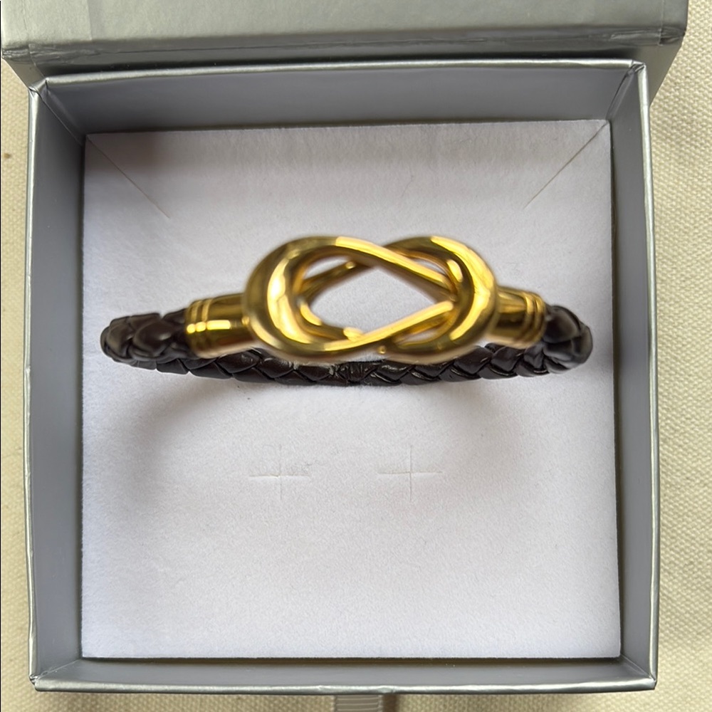 Gold and Brown Braided Bracelet